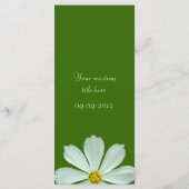 Merkaart voor het menu van het diner, witte maisie (Achterkant)