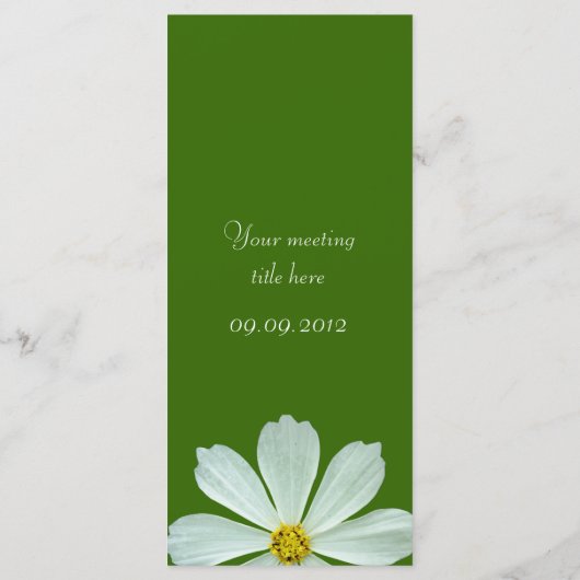 Merkaart voor het menu van het diner, witte maisie (Achterkant)