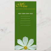 Merkaart voor het menu van het diner, witte maisie (Voorkant)