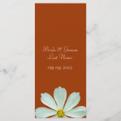 Merkaart voor het menu van het diner, witte maisie (Achterkant)