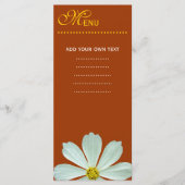 Merkaart voor het menu van het diner, witte maisie (Voorkant)