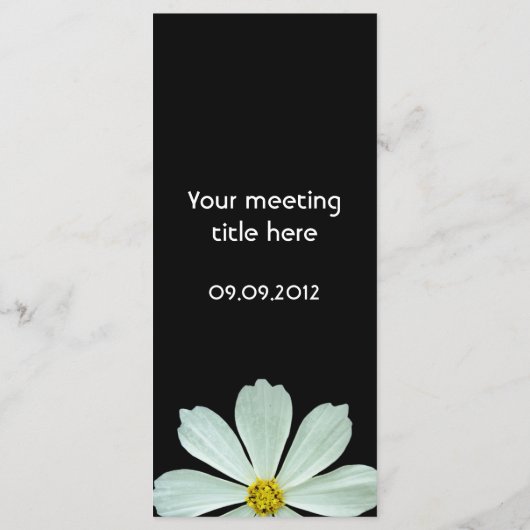 Merkaart voor het menu van het diner, witte maisie (Achterkant)