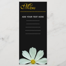 Merkaart voor het menu van het diner, witte maisie