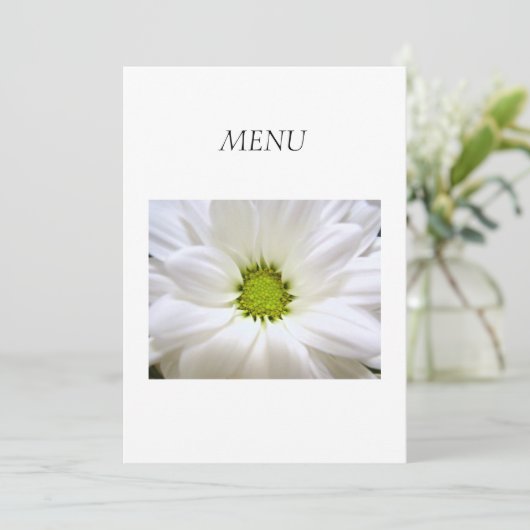 Merkaart voor het menu van het diner, zuivere witt (Staand voorkant)