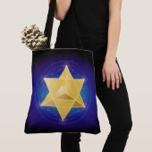 Merkaba Bloem van het Leven Heilige Geometrie Bood Tote Bag (Dichtbij)