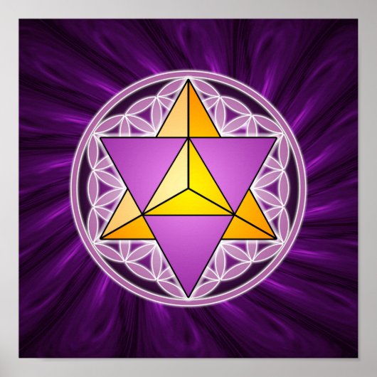 Merkaba en Levensbloem Poster (Voorkant)