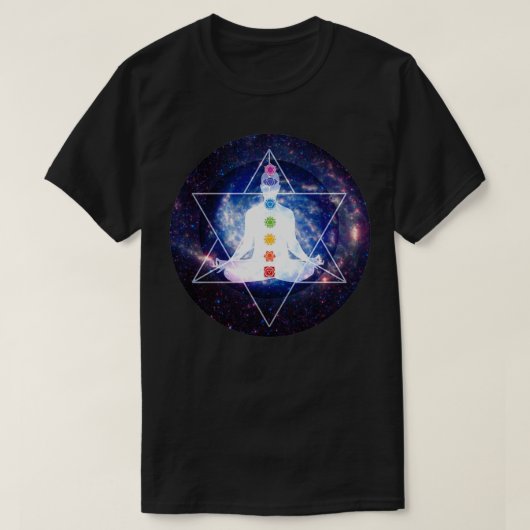 Merkaba Lightbody Chakra Meditation T-shirt (Design voorkant)