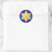 Merkaba met bloem van het leven ronde sticker (Tas)