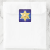 Merkaba met bloem van het leven vierkante sticker (Tas)