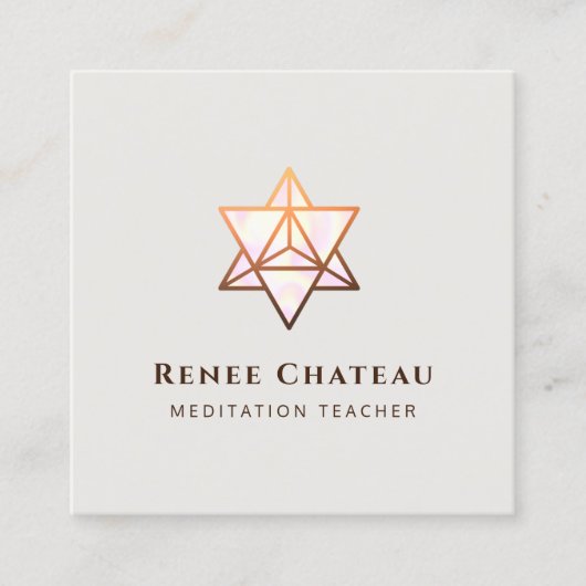 Merkaba Sacred Geometry-symbool Vierkante Visitekaartje (Voorkant)