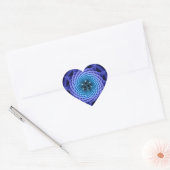 Merkaba Spiral Mandala Blue ( Fractal Geometry ) Hart Sticker (Envelop)