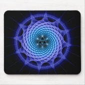 Merkaba Spiral Mandala Blue ( Fractal Geometry ) Muismat (Voorkant)