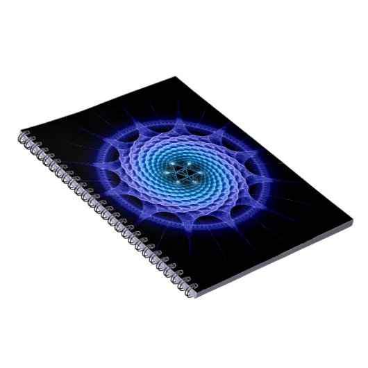 Merkaba Spiral Mandala Blue ( Fractal Geometry ) Notitieboek (Rechterzijde)