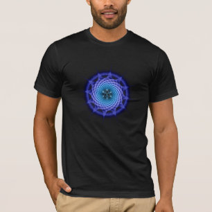 Merkaba Spiral Mandala Blue ( Fractal Geometry ) T-shirt