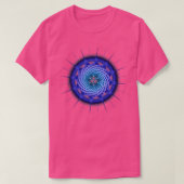 Merkaba Spiral Mandala Blue Fractal Geometry T-shirt (Design voorkant)