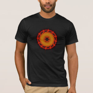 Merkaba Spiral Mandala Red (Fractal Geometry) T-shirt