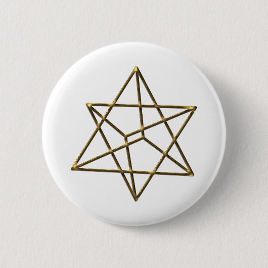 Merkaba - Stern Tetraeder - Metatrons Würfel Ronde Button 5,7 Cm (Voorkant)