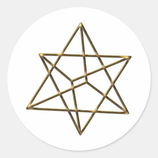 Merkaba - Stern Tetraeder - Metatrons Würfel Ronde Sticker (Voorkant)