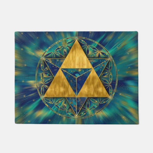 Merkabah in de bloem van het leven deurmat (Voorkant)