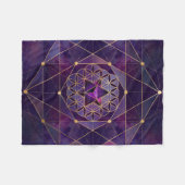 Merkabah in de bloem van het leven - Geometrie met Fleece Deken (Voorkant (Horizontaal))