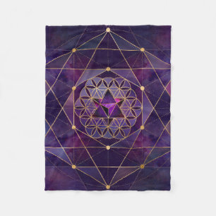 Merkabah in de bloem van het leven - Geometrie met Fleece Deken