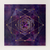 Merkabah in de bloem van het leven - Geometrie met Legpuzzel (Horizontaal)