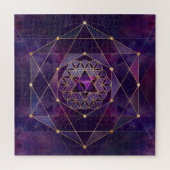 Merkabah in de bloem van het leven - Geometrie met Legpuzzel (Verticaal)