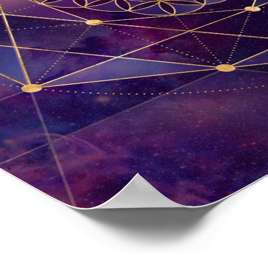 Merkabah in de bloem van het leven - Geometrie met Poster (Hoek)