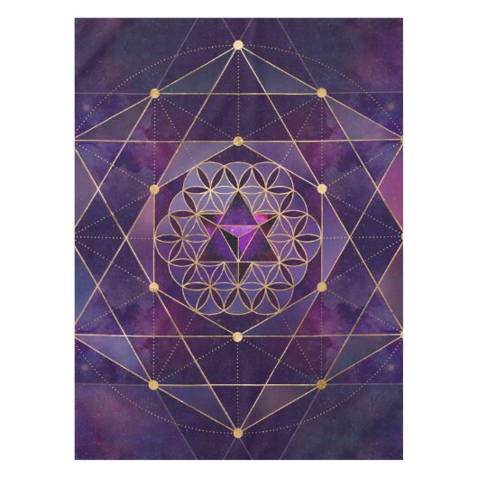 Merkabah in de bloem van het leven - Geometrie met Tafelkleed (Voorkant)