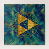 Merkabah in de bloem van het leven legpuzzel (Horizontaal)