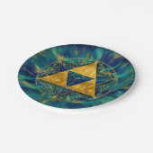 Merkabah in de bloem van het leven papieren bordje (Gekanteld)