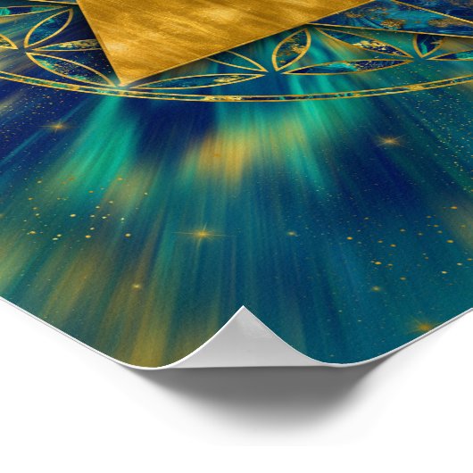 Merkabah in de bloem van het leven poster (Hoek)