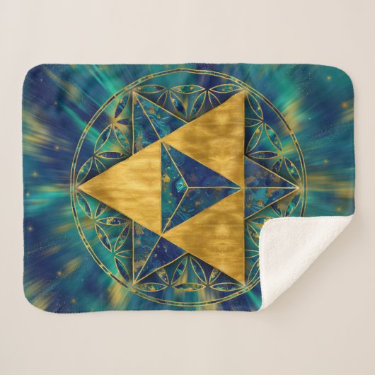 Merkabah in de bloem van het leven sherpa deken (Voorkant (horizontaal))