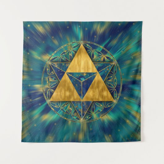 Merkabah in de bloem van het leven wandkleed (Voorkant)