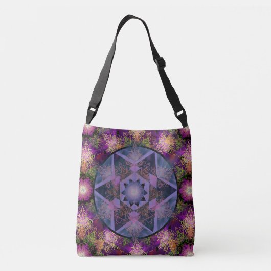 Merkabah Mandala Pattern Crossbody Tas (Achterkant)