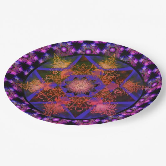 Merkabah Mandala Pattern Papieren Bordje (Gekanteld)