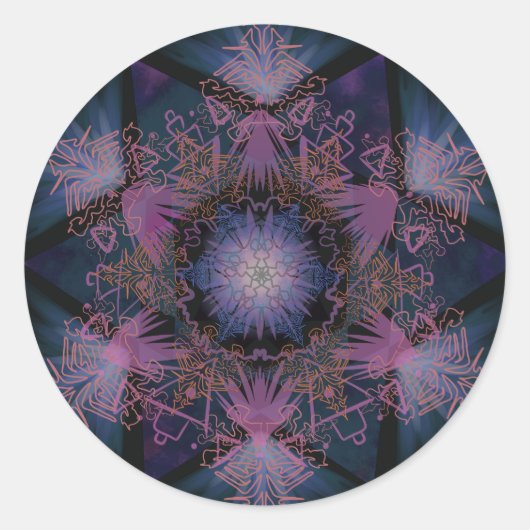 Merkabah Mandala Pattern Ronde Sticker (Voorkant)