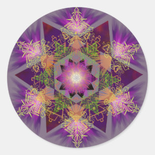 Merkabah Mandala Pattern Ronde Sticker