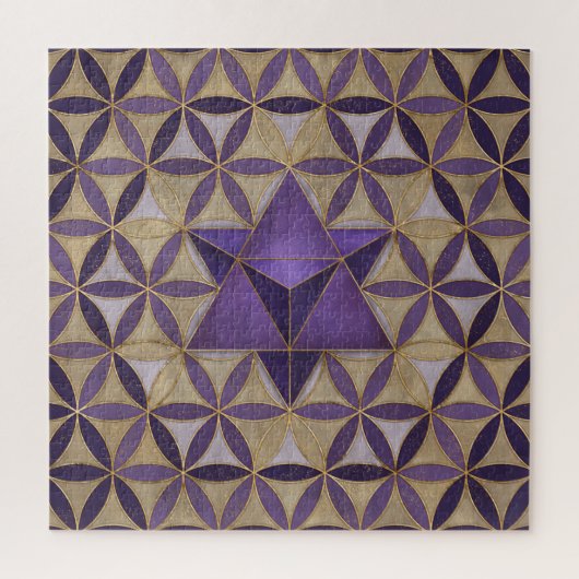 Merkabah over het levenspatroon legpuzzel (Verticaal)