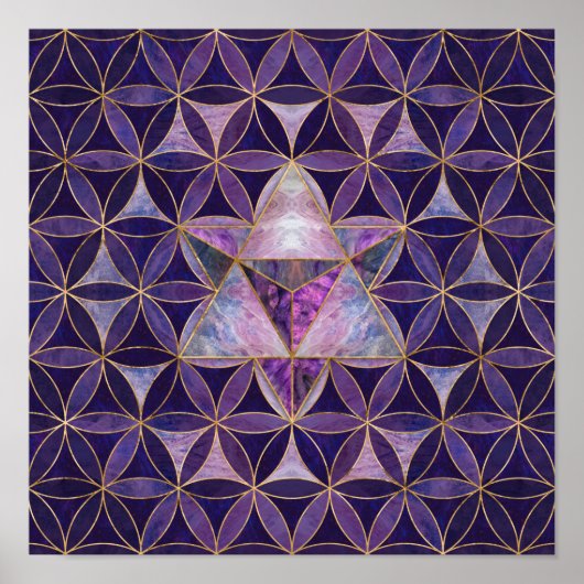 Merkabah over het levenspatroon poster (Voorkant)