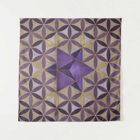 Merkabah over het levenspatroon wandkleed (Voorkant (horizontaal))