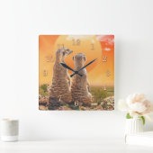 MERKATS BESTE VRIENDEN VOOR ALTIJD VIERKANTE KLOK (Huis)