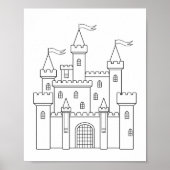 Merkbare middeleeuwse Royal Castle Colour Page Poster (Voorkant)