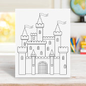 Merkbare middeleeuwse Royal Castle Colour Page Rubberstempel