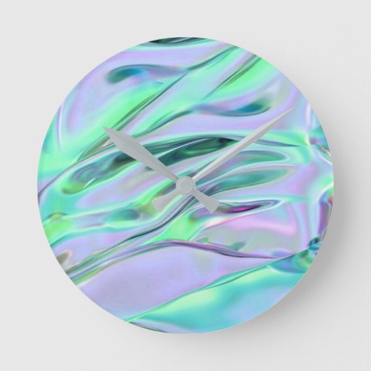 Merkbare wandklok rond iriscent (Voorkant)