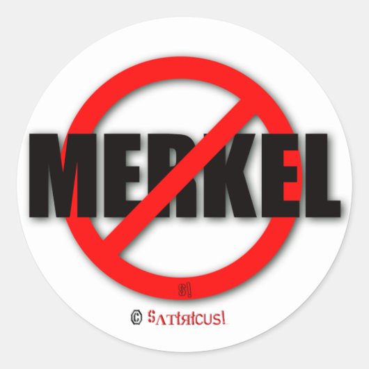 Merkel MUSS weg! Ronde Sticker (Voorkant)
