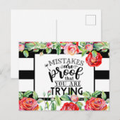 Merkfouten zijn een bewijs dat je rode rozen roekt briefkaart (Voorkant / Achterkant)