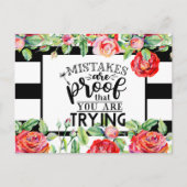 Merkfouten zijn een bewijs dat je rode rozen roekt briefkaart (Voorkant)