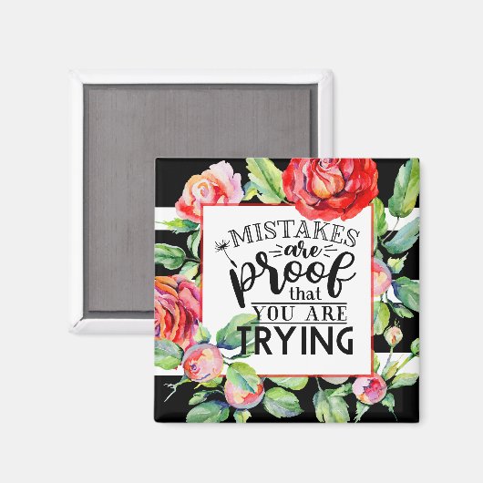 Merkfouten zijn een bewijs dat je rode rozen roekt magneet (Voorkant / Achterkant)