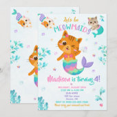 Merkitten verjaardagsuitnodiging Meisje Magisch fe Kaart (Voorkant / Achterkant)